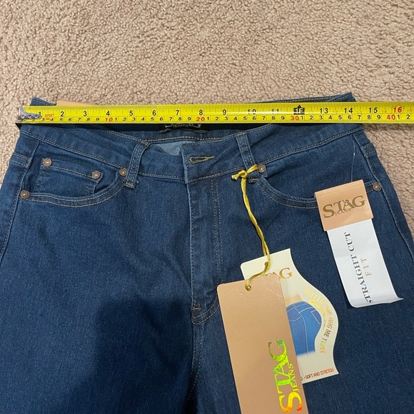 STAG Dark Blue Tall Straight Cut Denim Jeans - Picture 3 of 8